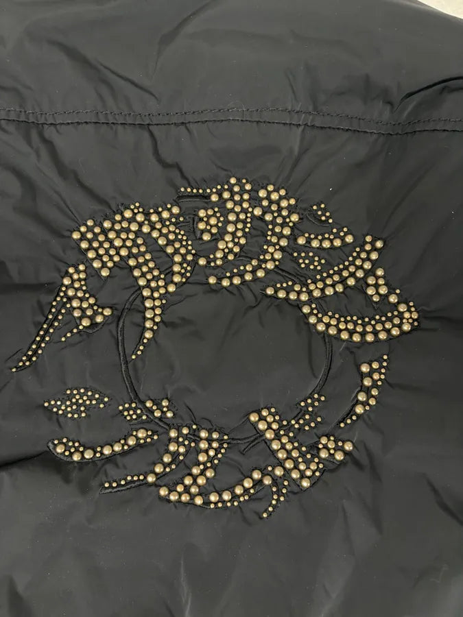 2000s Marithé + François Girbaud Black Nylon Studded Skull Puffer Jacket  efXaSkQ 10