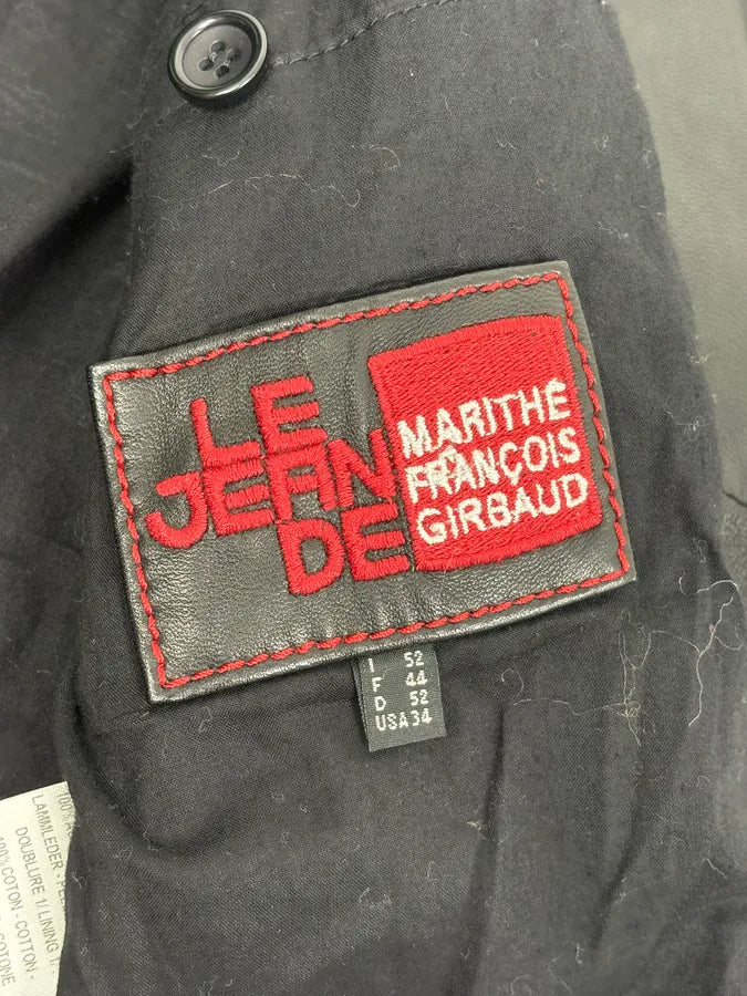 2000s Marithé + François Girbaud Black Studded Biker Leather Jacket iXSIFCn 9