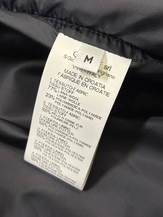 1990s Marithé + François Girbaud Navy Wool Quilted Fur Collar Long Coat OEFQTYR 9