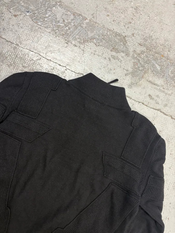 1990s Marithé + François Girbaud Black Wool Zip-up Sweater AFMZYnV 5