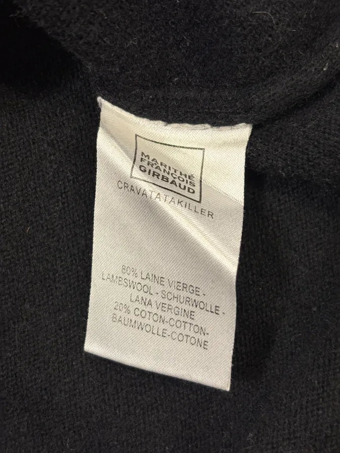 1990s Marithé + François Girbaud Black Wool Zip-up Sweater AFMZYnV 8