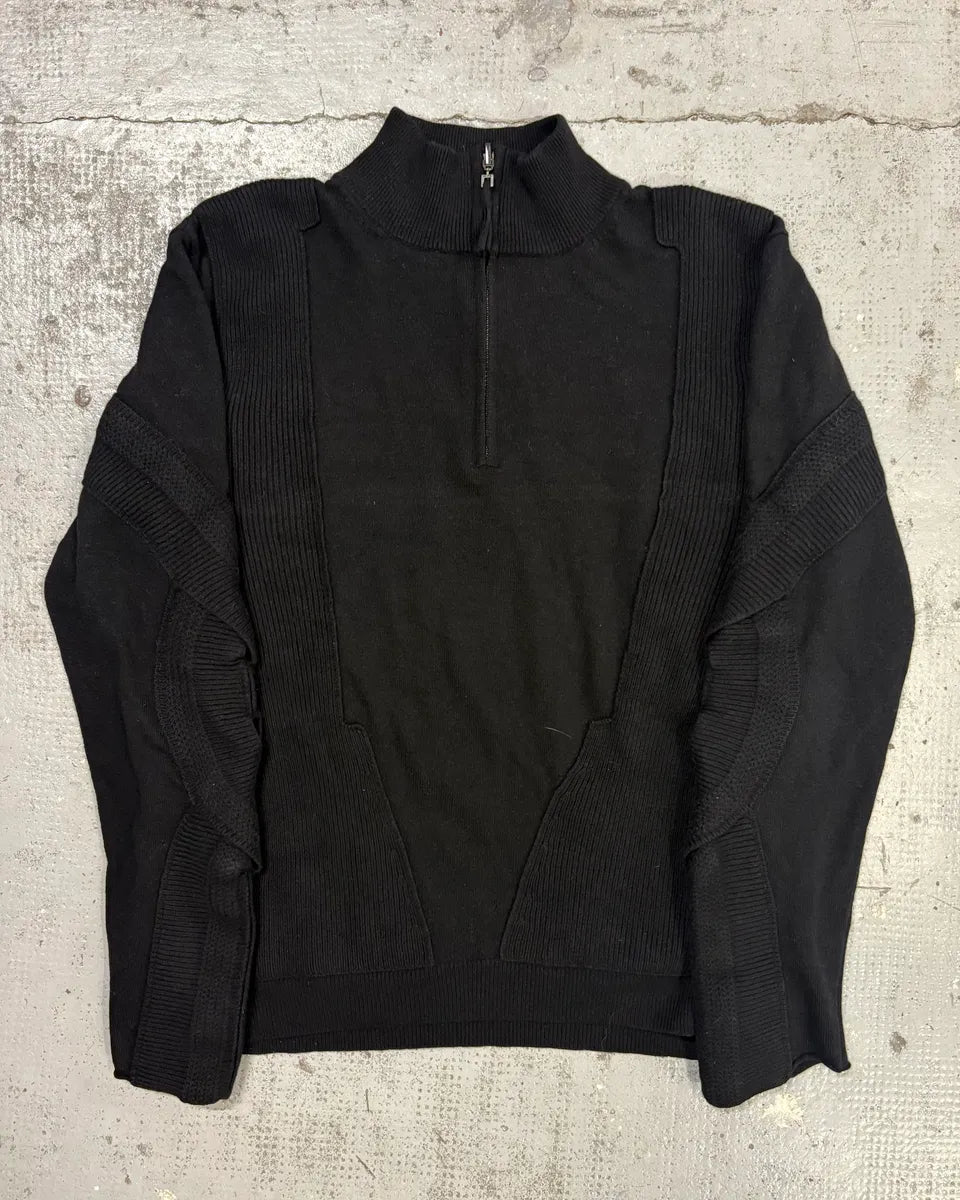 1990s Marithé + François Girbaud Black Wool Zip-up Sweater AFMZYnV 0
