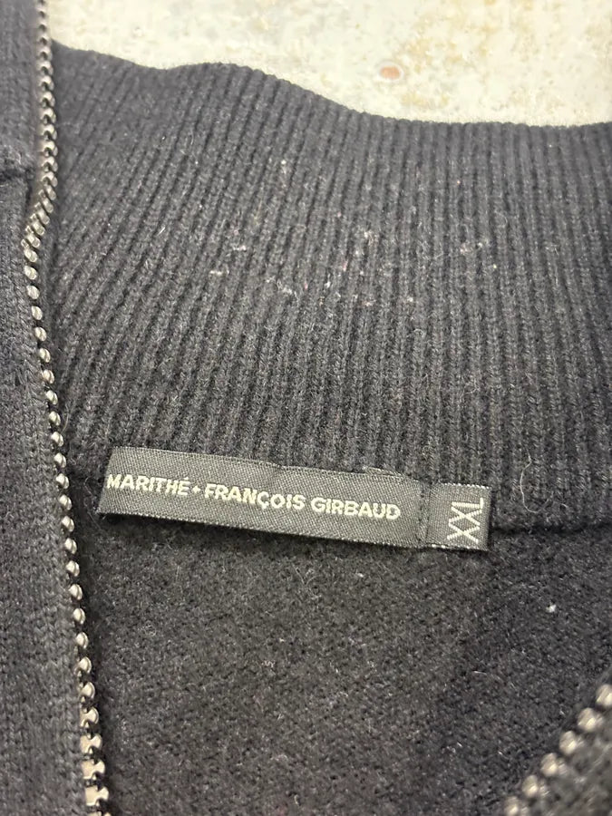 1990s Marithé + François Girbaud Black Wool Zip-up Sweater AFMZYnV 6