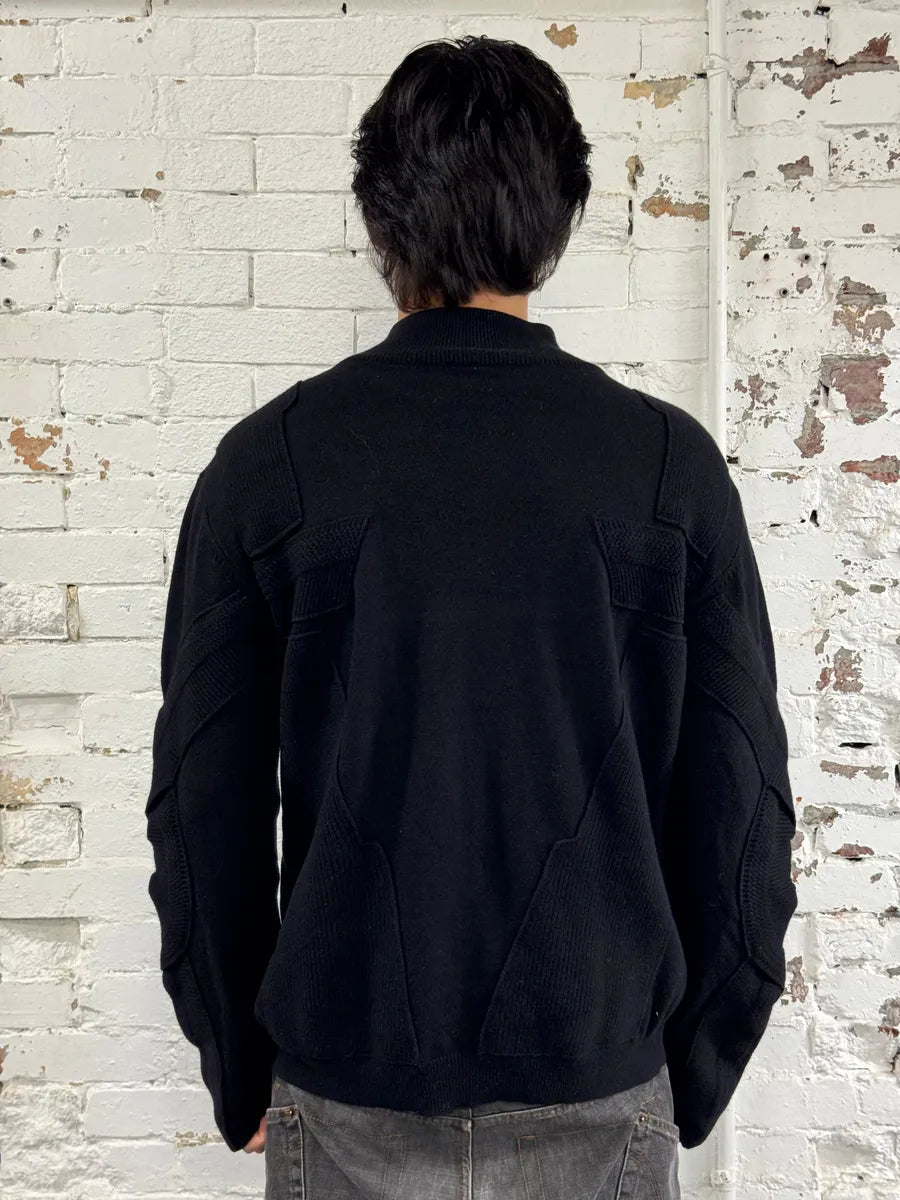 1990s Marithé + François Girbaud Black Wool Zip-up Sweater AFMZYnV 2