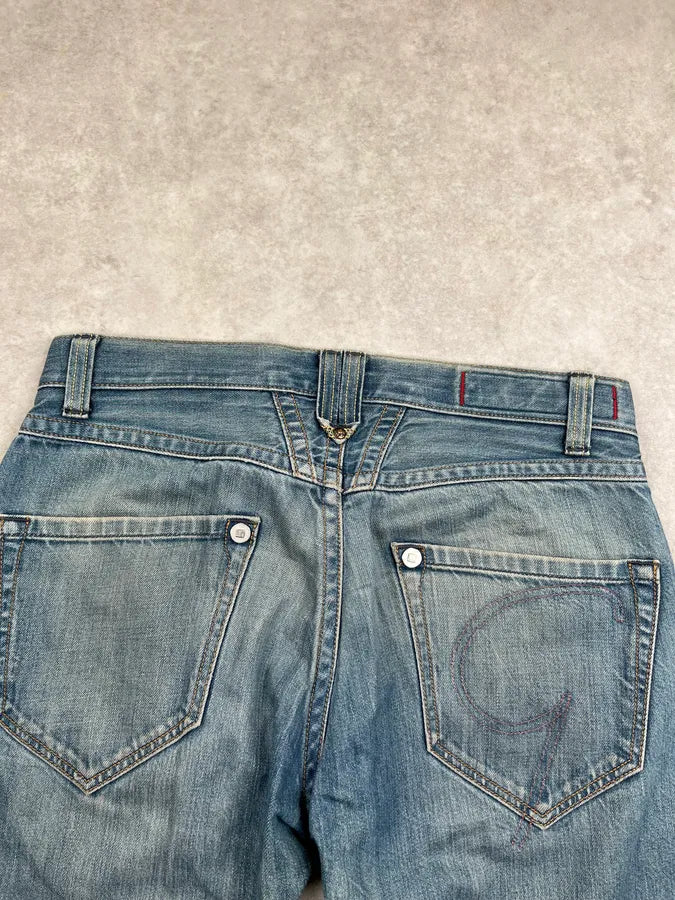 SS2005 Marithé + François Girbaud Blue Denim Distressed Jeans Vztityt 6