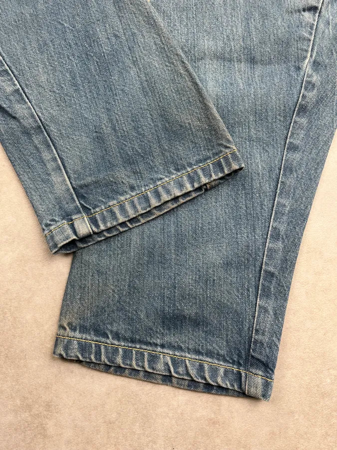 SS2005 Marithé + François Girbaud Blue Denim Distressed Jeans Vztityt 7
