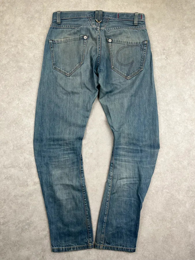 SS2005 Marithé + François Girbaud Blue Denim Distressed Jeans Vztityt 4