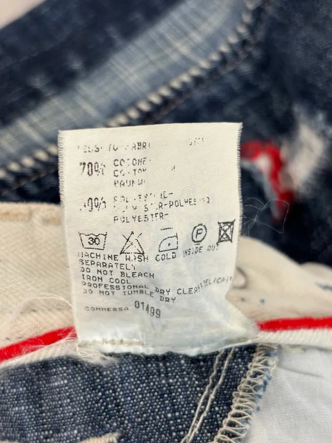 2000s Marithé + François Girbaud Multi-Patchwork Design Blue Denim Jeans  rURNFOS 14