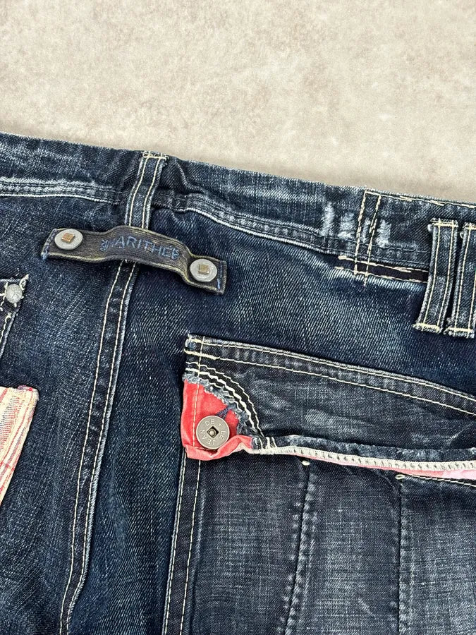 2000s Marithé + François Girbaud Multi-Patchwork Design Blue Denim Jeans  rURNFOS 10