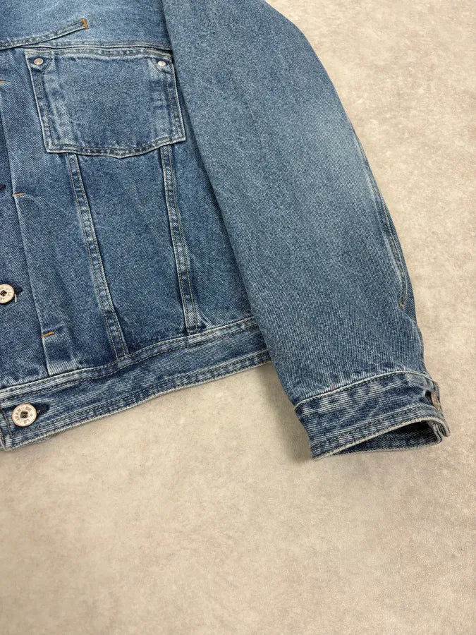 1990s Marithé + François Girbaud Blue Structured Denim Jacket zgkdBSQ 7