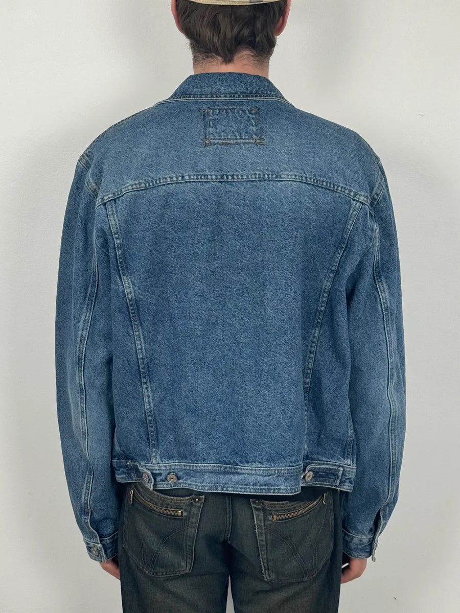 1990s Marithé + François Girbaud Blue Structured Denim Jacket zgkdBSQ 2