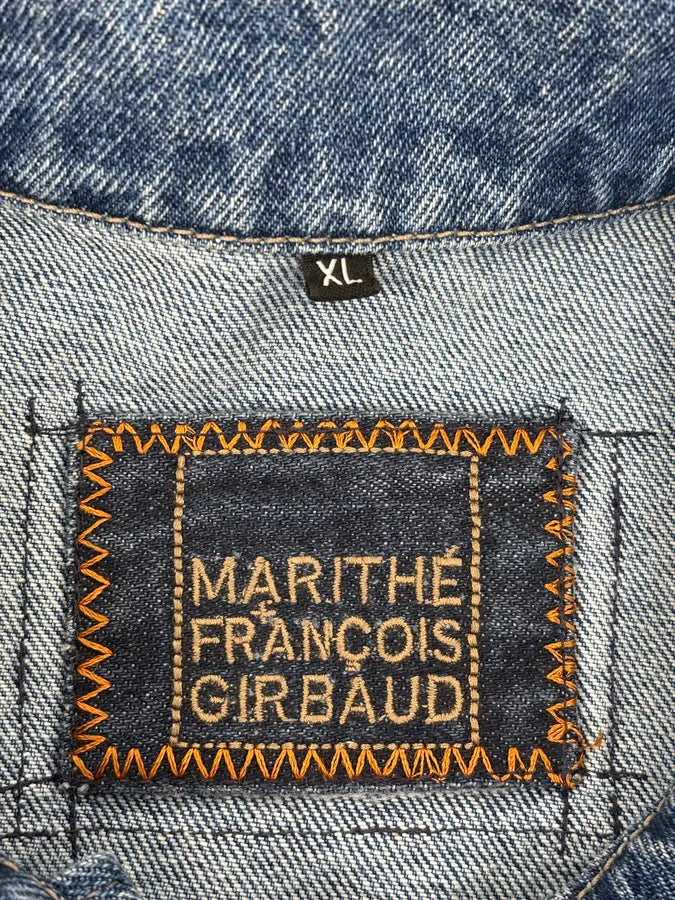 1990s Marithé + François Girbaud Blue Structured Denim Jacket zgkdBSQ 9