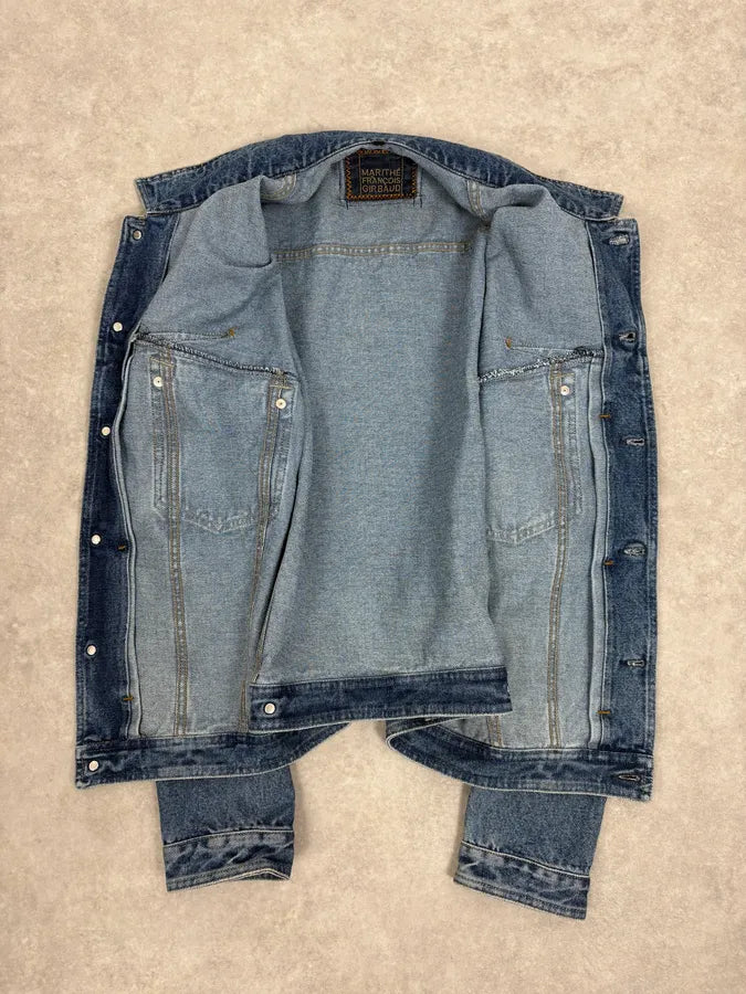 1990s Marithé + François Girbaud Blue Structured Denim Jacket zgkdBSQ 6