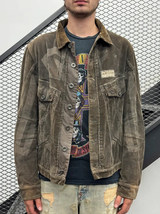 1990s Marithé + François Girbaud Closed Brown Corduroy Cargo Jacket RdhhvLr 1