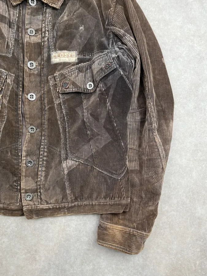 1990s Marithé + François Girbaud Closed Brown Corduroy Cargo Jacket RdhhvLr 7