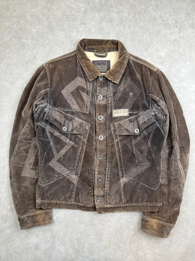 1990s Marithé + François Girbaud Closed Brown Corduroy Cargo Jacket RdhhvLr 0