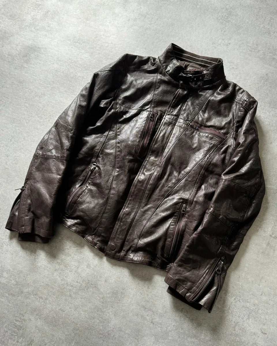 1990s Marithé + François Girbaud Brown Excellence Biker Jacket cYTtIlF 3