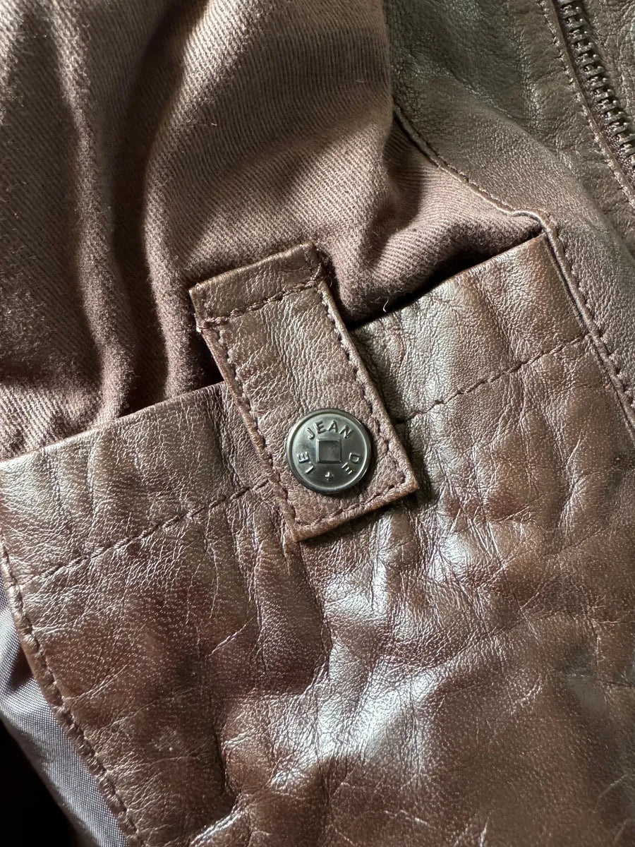 1990s Marithé + François Girbaud Brown Excellence Biker Jacket cYTtIlF 5