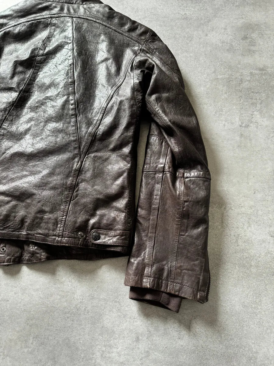 1990s Marithé + François Girbaud Brown Excellence Biker Jacket cYTtIlF 6