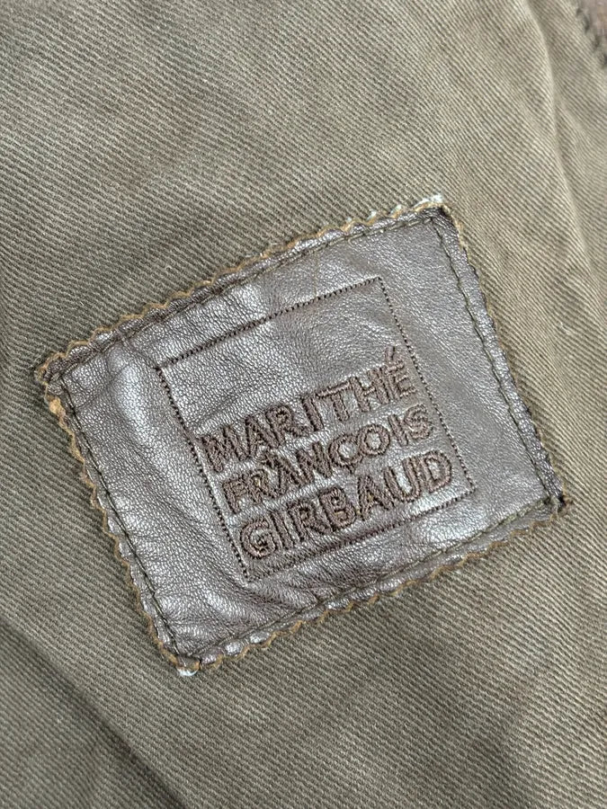 SS2003 Marithé + François Girbaud Brown Leather Plissed Blazer Jacket HukcOLp 10