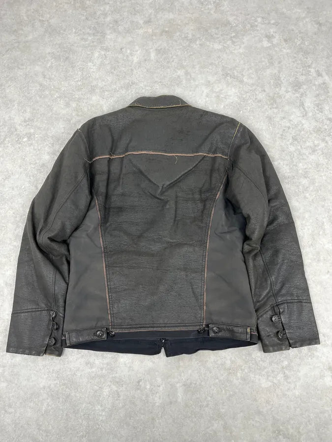 1990s Marithé + François Girbaud Avant-Garde Brut Grey Leather Jacket  AfRYCEo 5