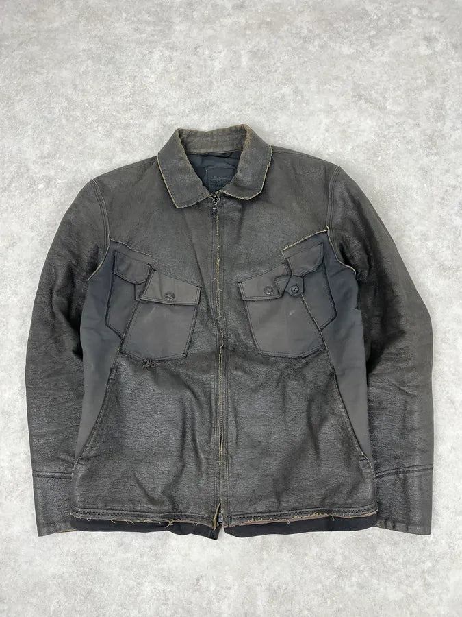 1990s Marithé + François Girbaud Avant-Garde Brut Grey Leather Jacket  AfRYCEo 3