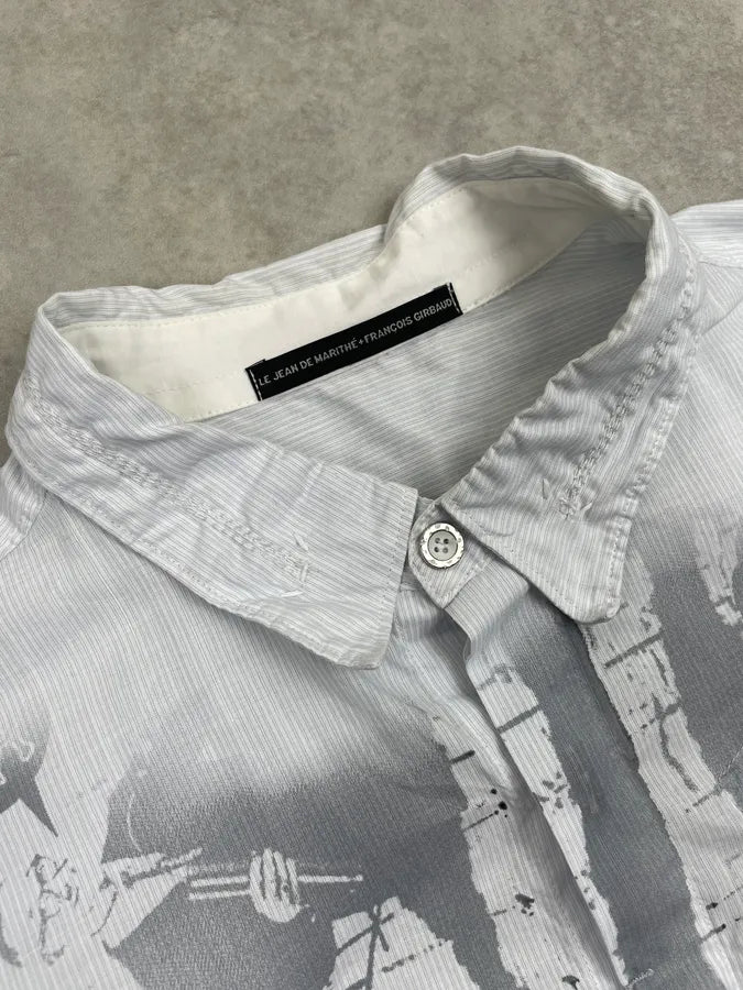 2000s Marithé + François Girbaud White USA Flag Graphic Shirt nEdjruM 5