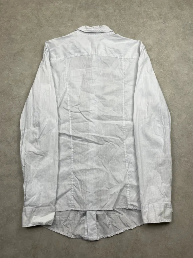 2000s Marithé + François Girbaud White USA Flag Graphic Shirt nEdjruM 1