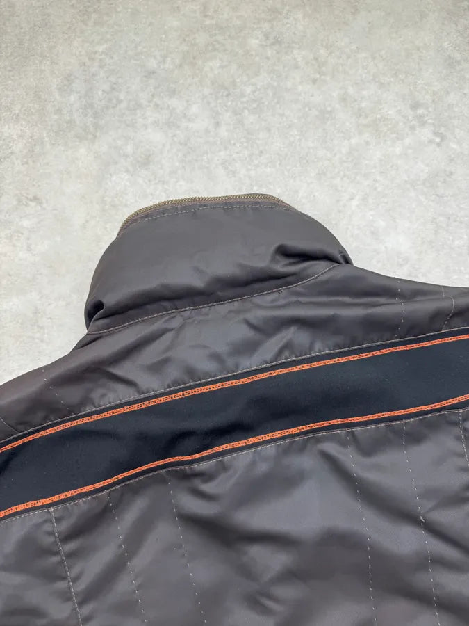 2000s Marithé + François Girbaud Dark Grey Tron Contrast Nylon Bomber Jacket mDRwxas 7