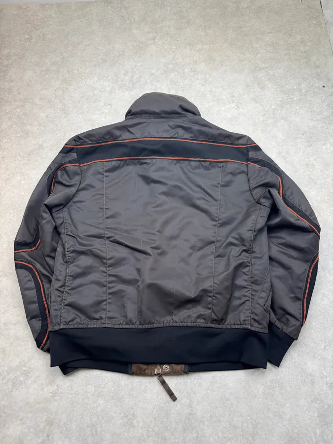 2000s Marithé + François Girbaud Dark Grey Tron Contrast Nylon Bomber Jacket mDRwxas 6