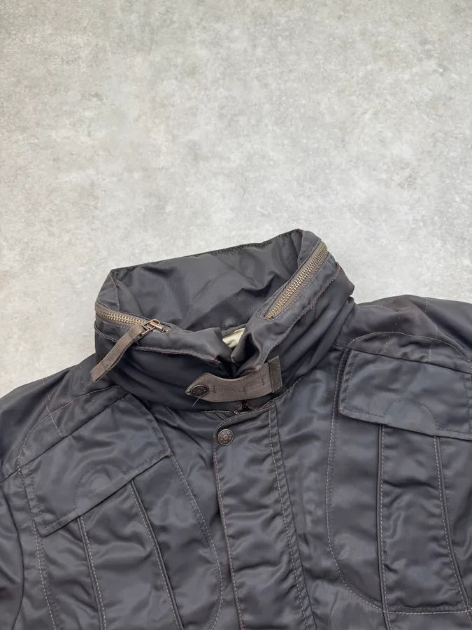 2000s Marithé + François Girbaud Dark Grey Tron Contrast Nylon Bomber Jacket mDRwxas 5