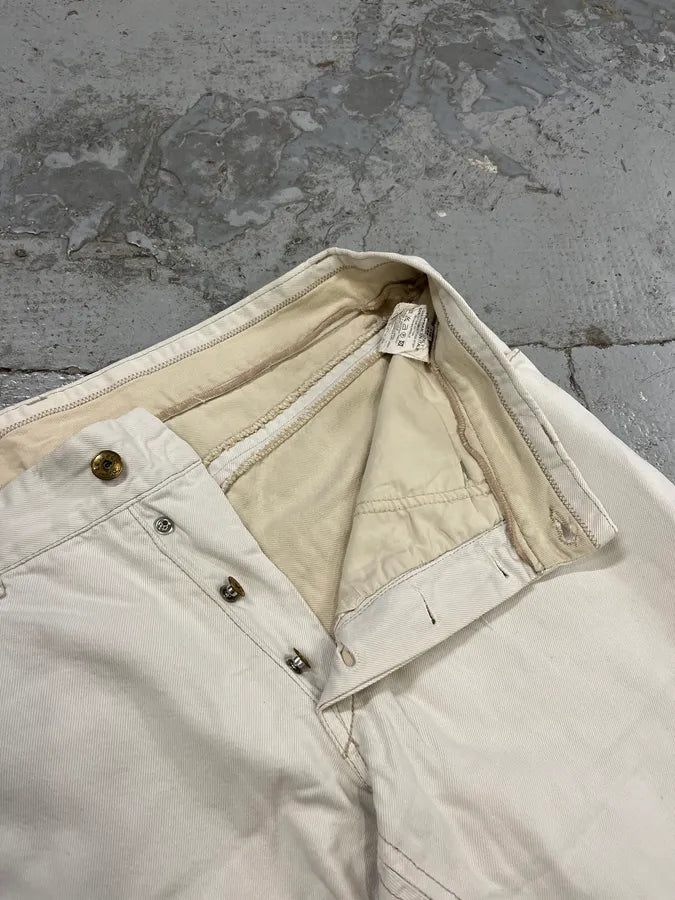 1990s Marithé + François Girbaud Distressed White Jeans ejsTmSP 12