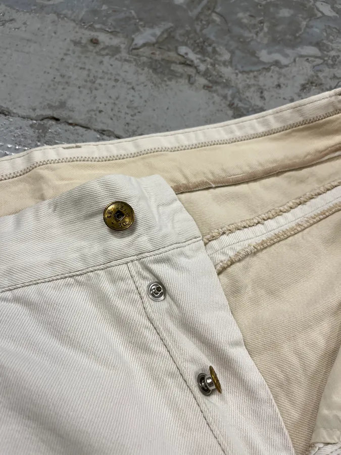 1990s Marithé + François Girbaud Distressed White Jeans ejsTmSP 13