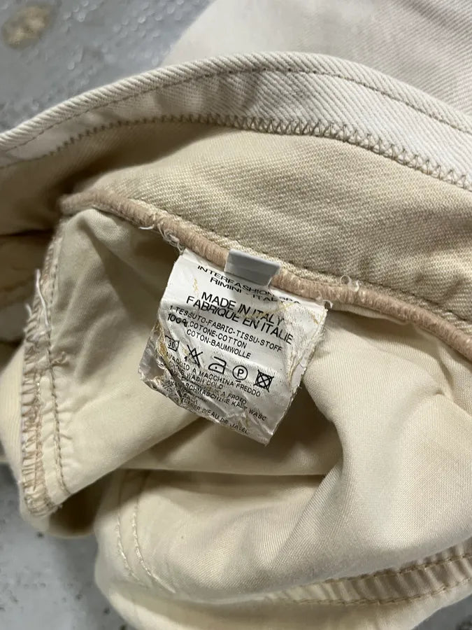 1990s Marithé + François Girbaud Distressed White Jeans ejsTmSP 16