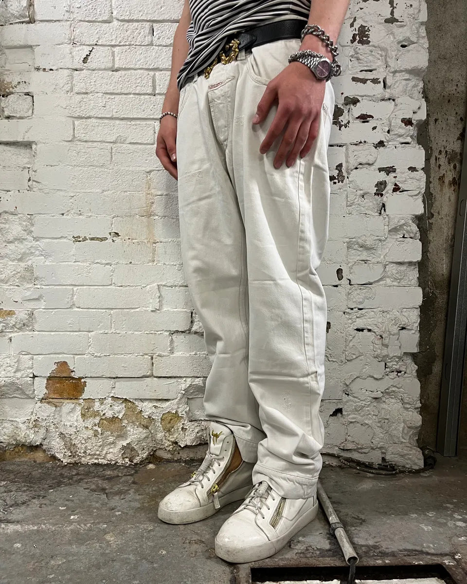 1990s Marithé + François Girbaud Distressed White Jeans ejsTmSP 2