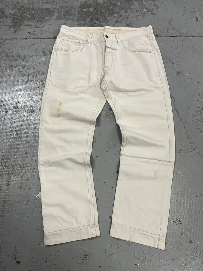 1990s Marithé + François Girbaud Distressed White Jeans ejsTmSP 4