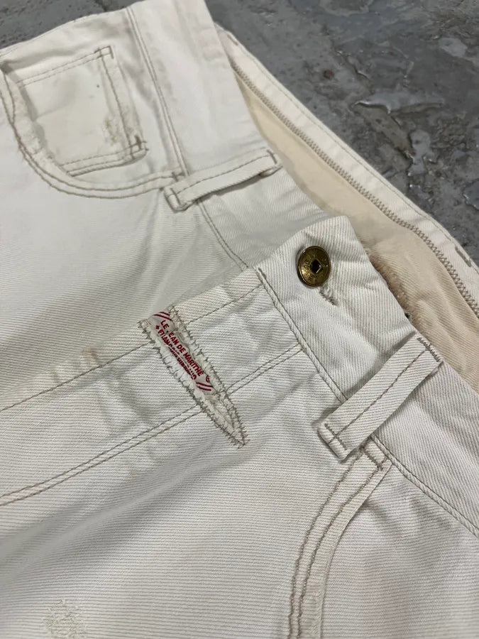 1990s Marithé + François Girbaud Distressed White Jeans ejsTmSP 6