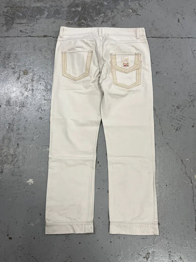 1990s Marithé + François Girbaud Distressed White Jeans ejsTmSP 8
