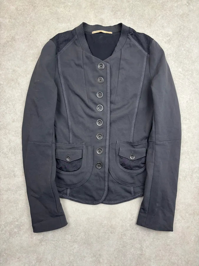 1990s Marithé + François Girbaud Grey Buttoned Blazer Jacket nVuFNUj 0