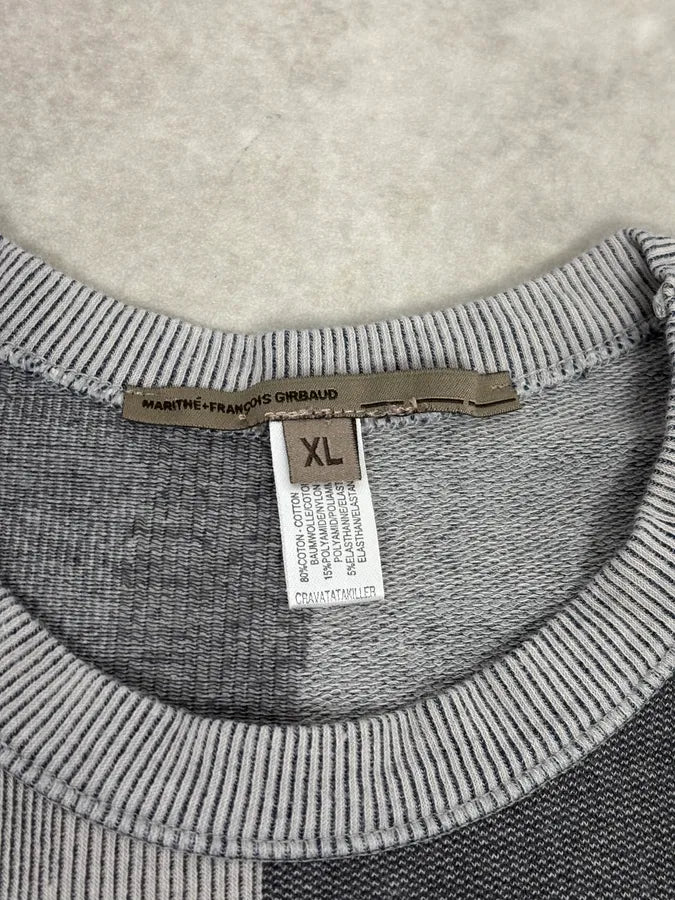 1990s Marithé + François Girbaud Grey Geometric Crewneck Sweater PhnGOkd 7