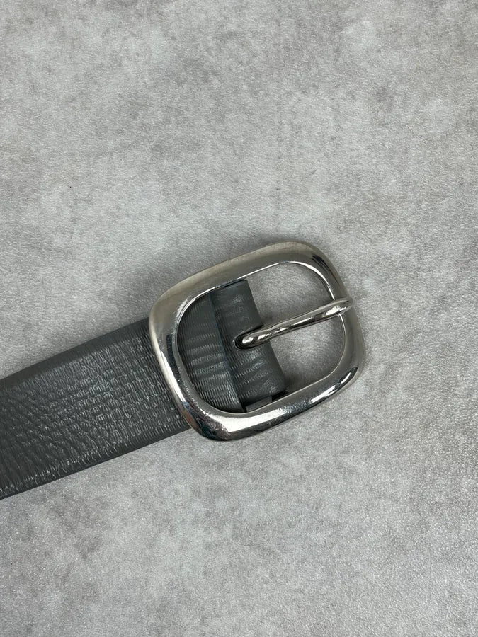 1990s Marithé + François Girbaud Grey Leather Dual Zip Belt SYlEEEX 4