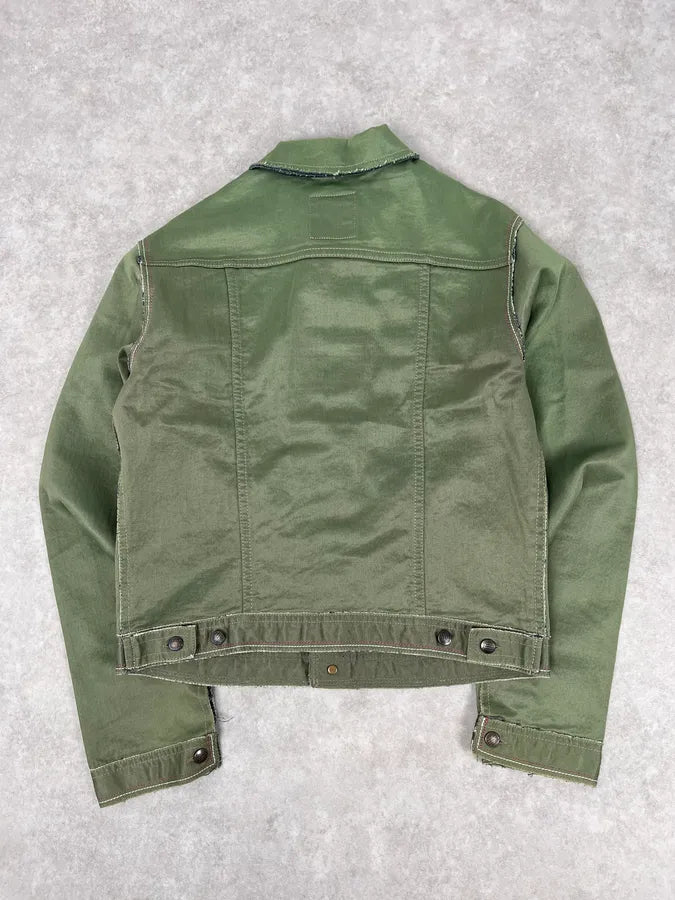 1990s Marithé + François Girbaud Khaki Cropped Cargo Denim Jacket fKwGAXw 5