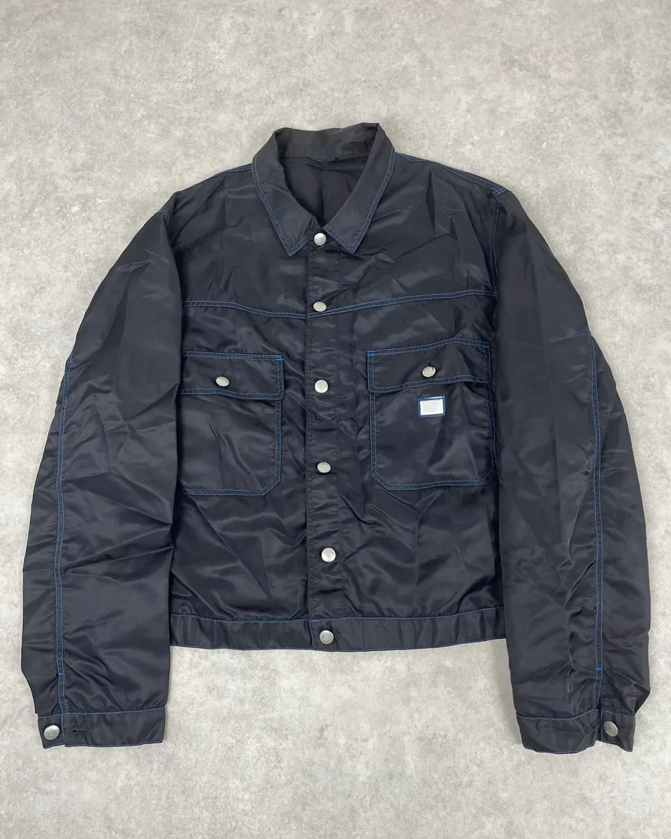 SS1998 Marithé + François Girbaud Navy Nylon Cargo Pocket Jacket upeNCRT 0