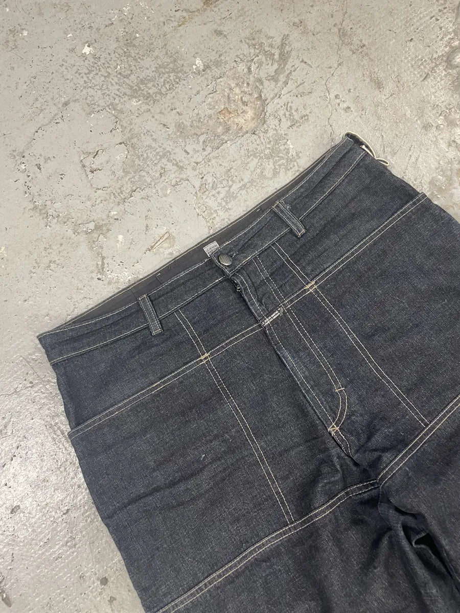 1990s Marithé + François Girbaud Navy Brut Large Denim Structured Jeans (L) gbPJCVZ 10