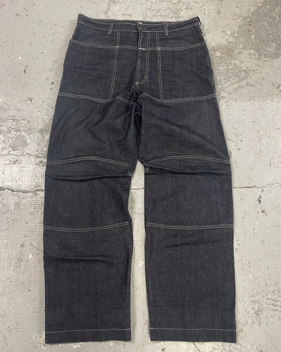 1990s Marithé + François Girbaud Navy Brut Large Denim Structured Jeans (L) gbPJCVZ 2