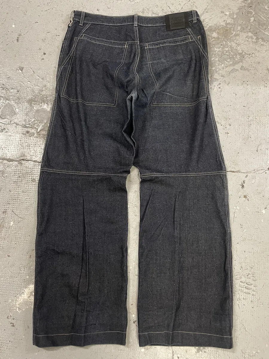 1990s Marithé + François Girbaud Navy Brut Large Denim Structured Jeans (L) gbPJCVZ 4