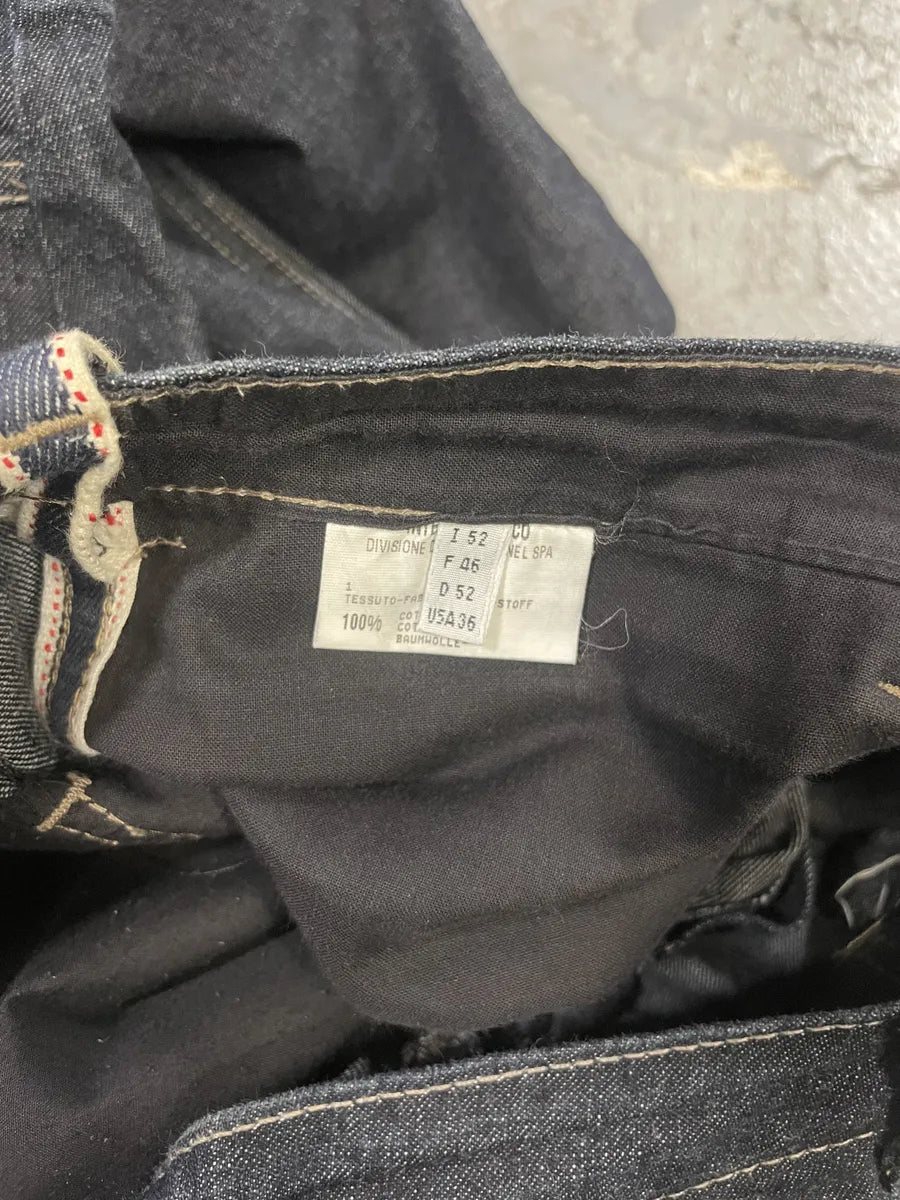 1990s Marithé + François Girbaud Navy Brut Large Denim Structured Jeans (L) gbPJCVZ 5