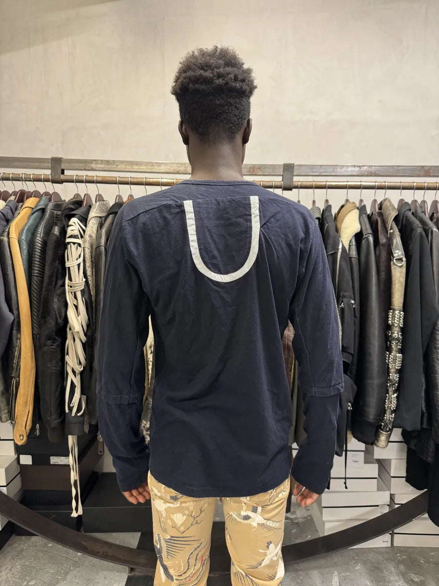 1990s Marithé + François Girbaud Navy Contemporary V Neck Longsleeves SUTGkti 2