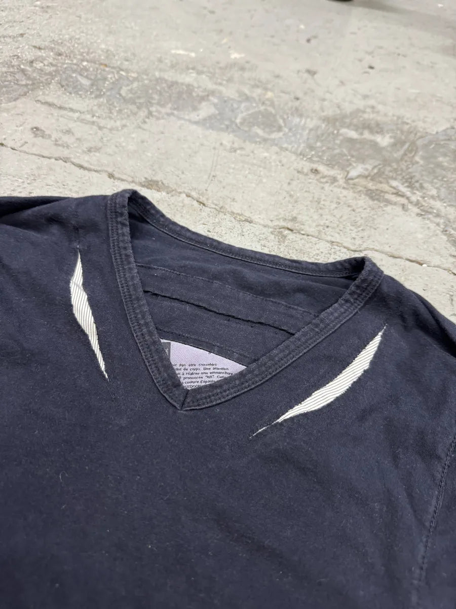 1990s Marithé + François Girbaud Navy Contemporary V Neck Longsleeves SUTGkti 9