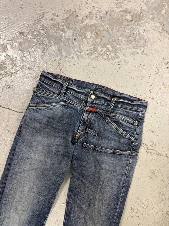1990s Marithé + François Girbaud Navy Denim Cargo Jeans aVZNQYW 4